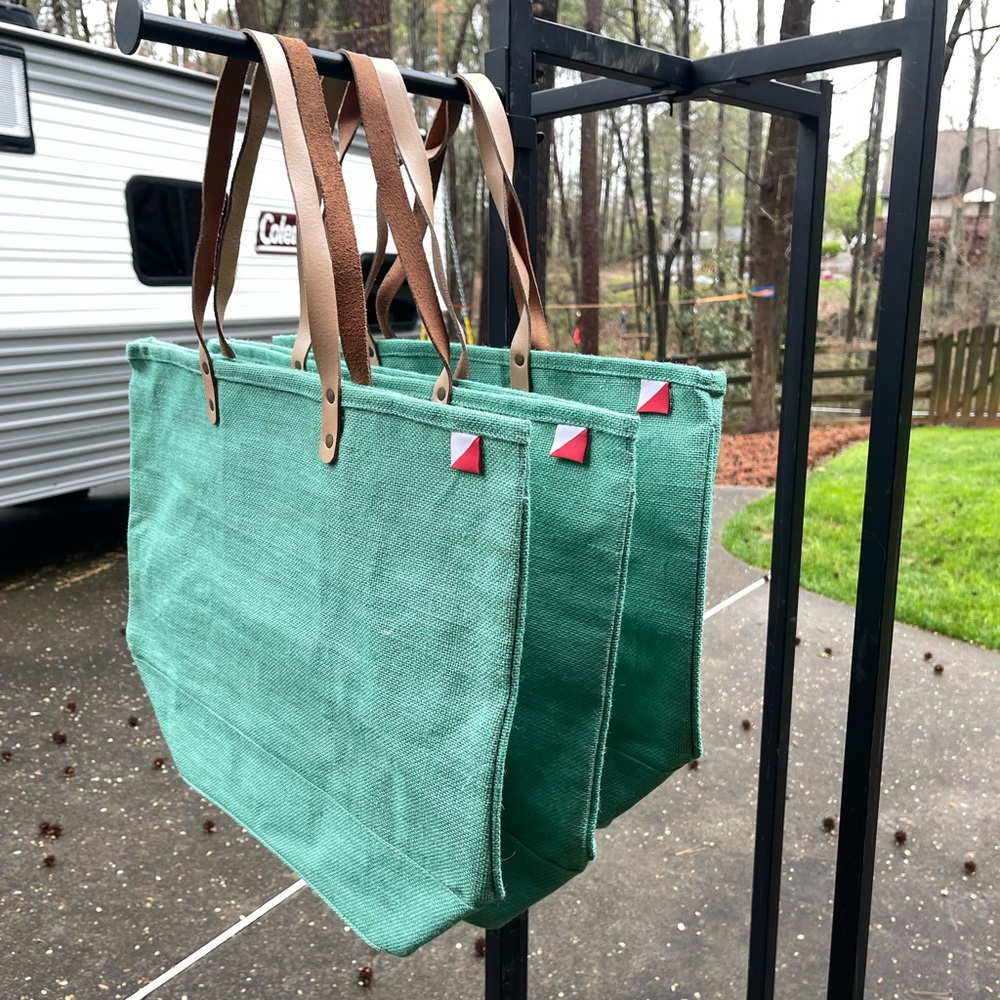 Shorebags Green Jute Tote Bag - Picture 5 of 10